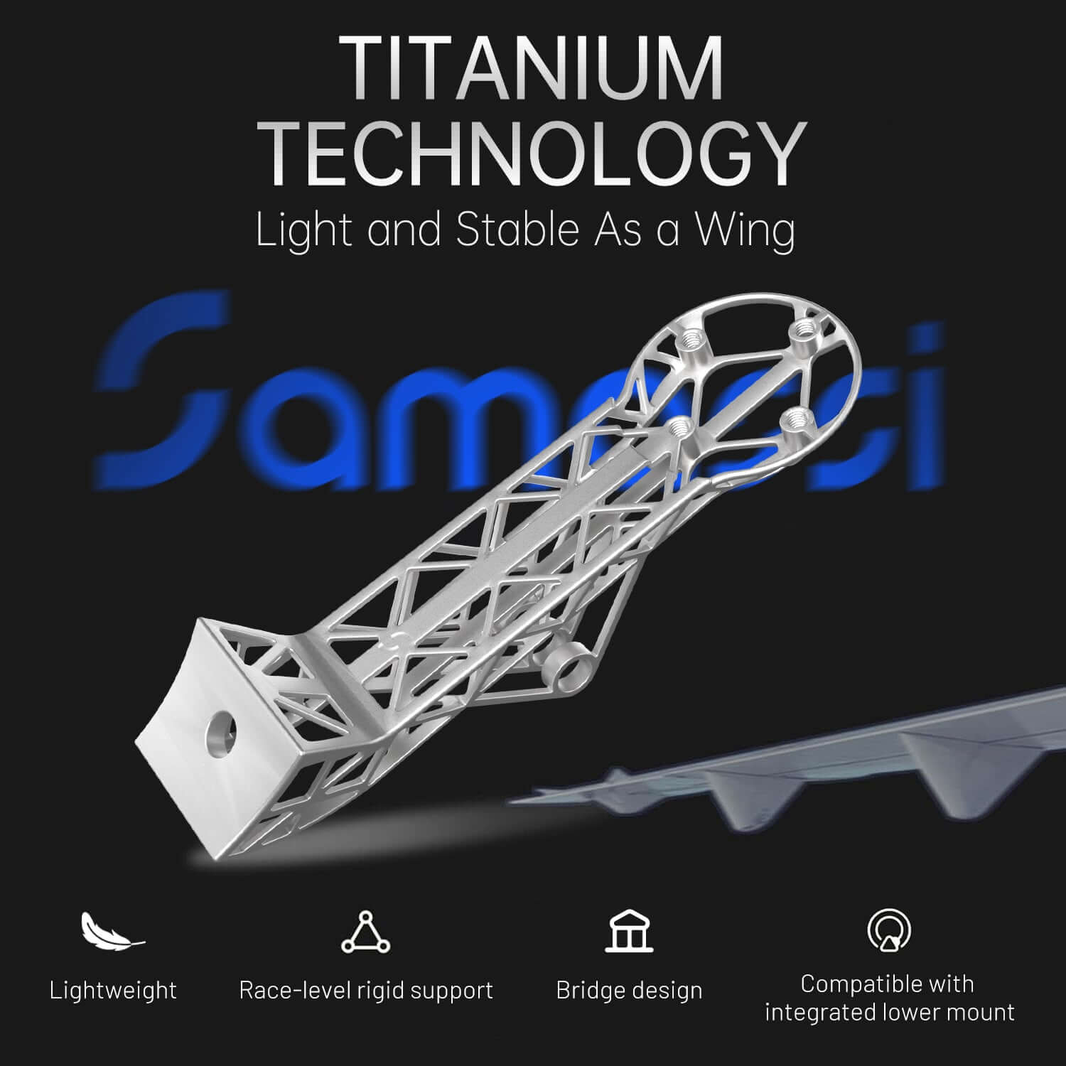 3D-Printed Titanium Bike Computer Mount for Colnago Integrated Handlebars, Ultra-Light, High Strength, Fully Hollowed Design, 1Pcs